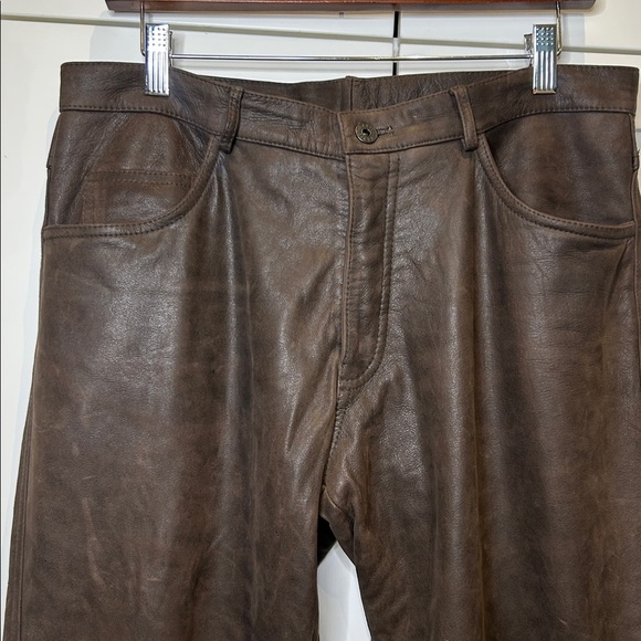 DANIER Genuine Sheepskin Leather Pants Women’s Size 32 Chocolate Brown - Picture 1 of 17